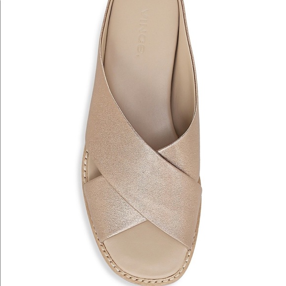 Vince Women's Fairley Leather Slide Sandals - Picture 2 of 6